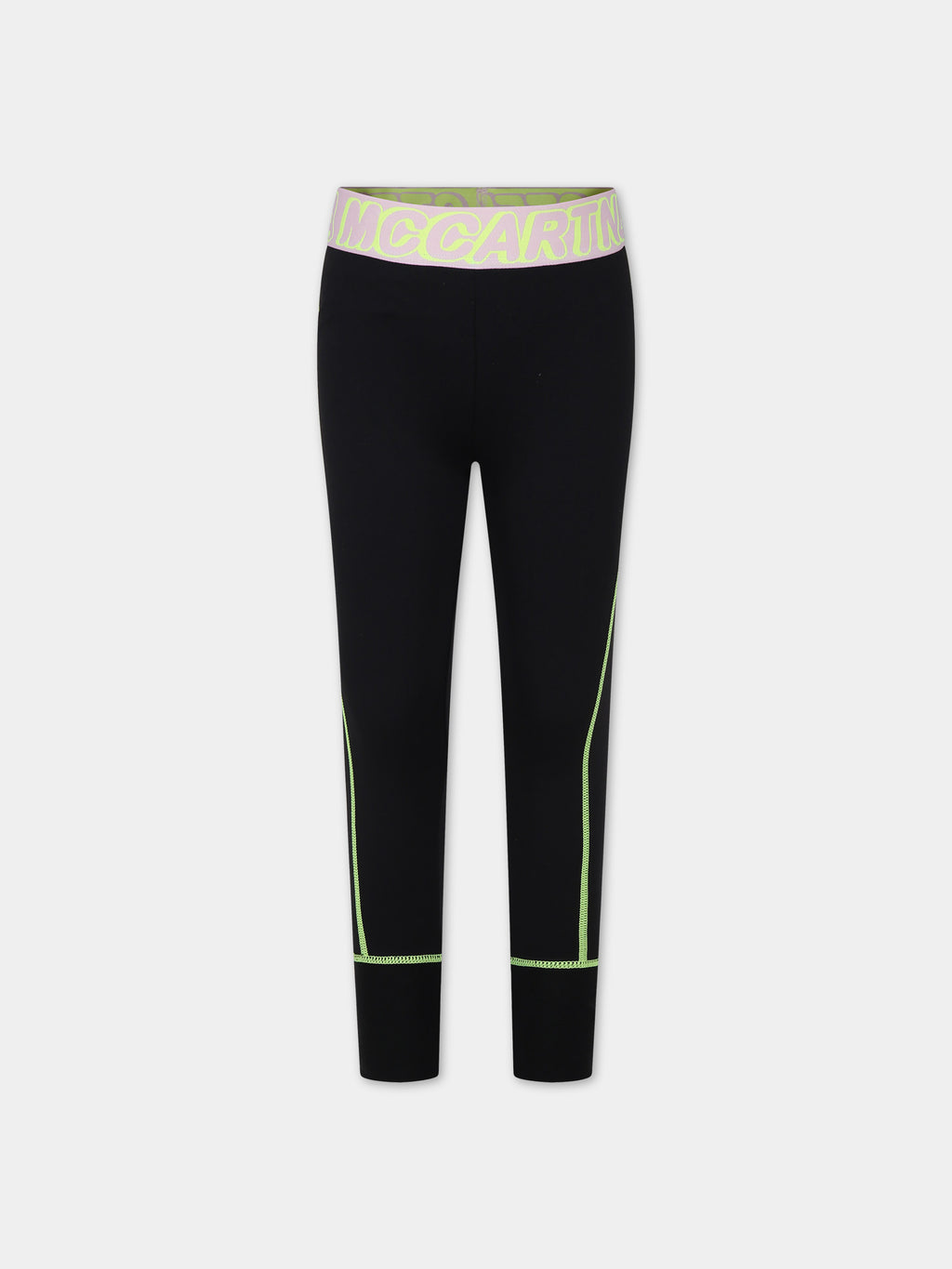 Black leggings for girl with logo